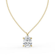 The Caelina Necklace – Pear Cut with Hidden Halo – The Jewel Concierge