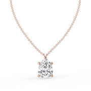 The Caelina Necklace – Pear Cut with Hidden Halo – The Jewel Concierge