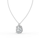 The Caelina Necklace - Pear Cut with Hidden Halo