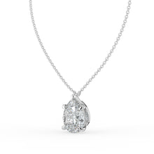 The Caelina Necklace - Pear Cut with Hidden Halo