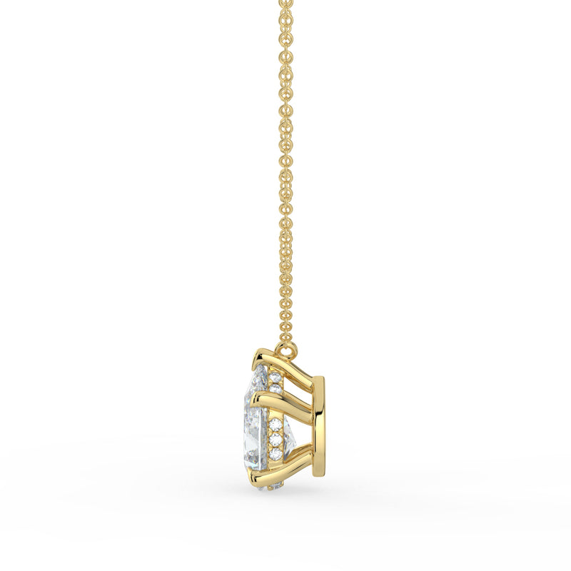 The Caelina Necklace - Pear Cut with Hidden Halo