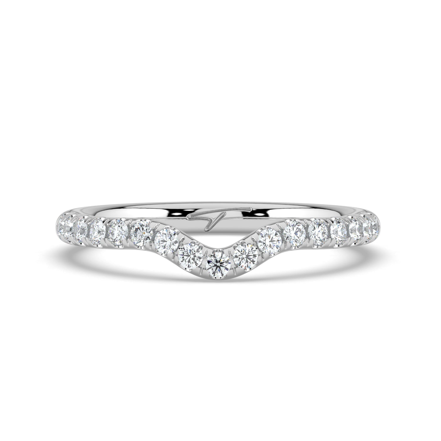 The Megan Ring - Contoured Pavé Wedding Band
