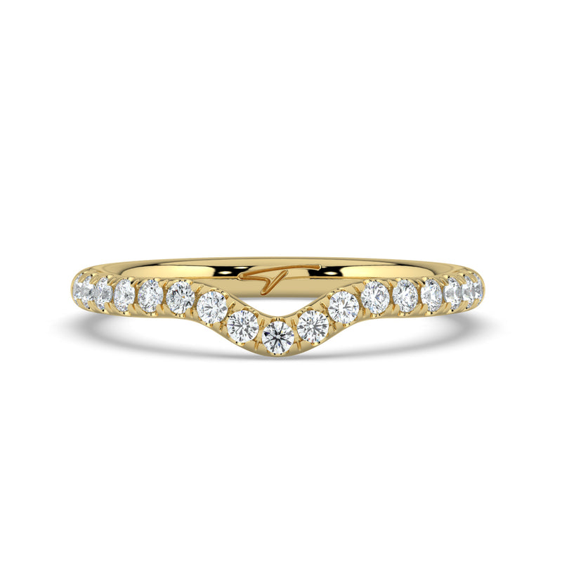 The Megan Ring - Contoured Pavé Wedding Band