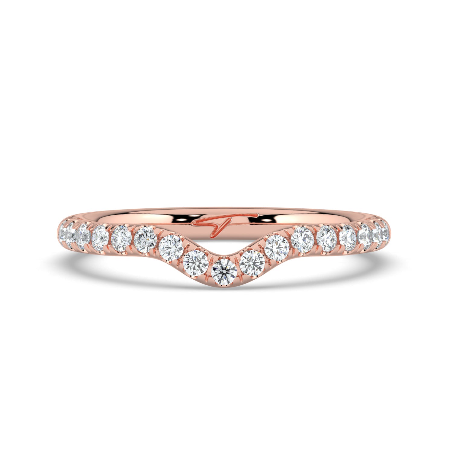 The Megan Ring - Contoured Pavé Wedding Band