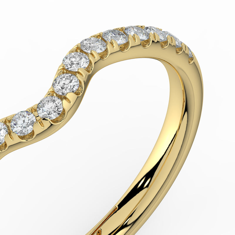 The Megan Ring - Contoured Pavé Wedding Band