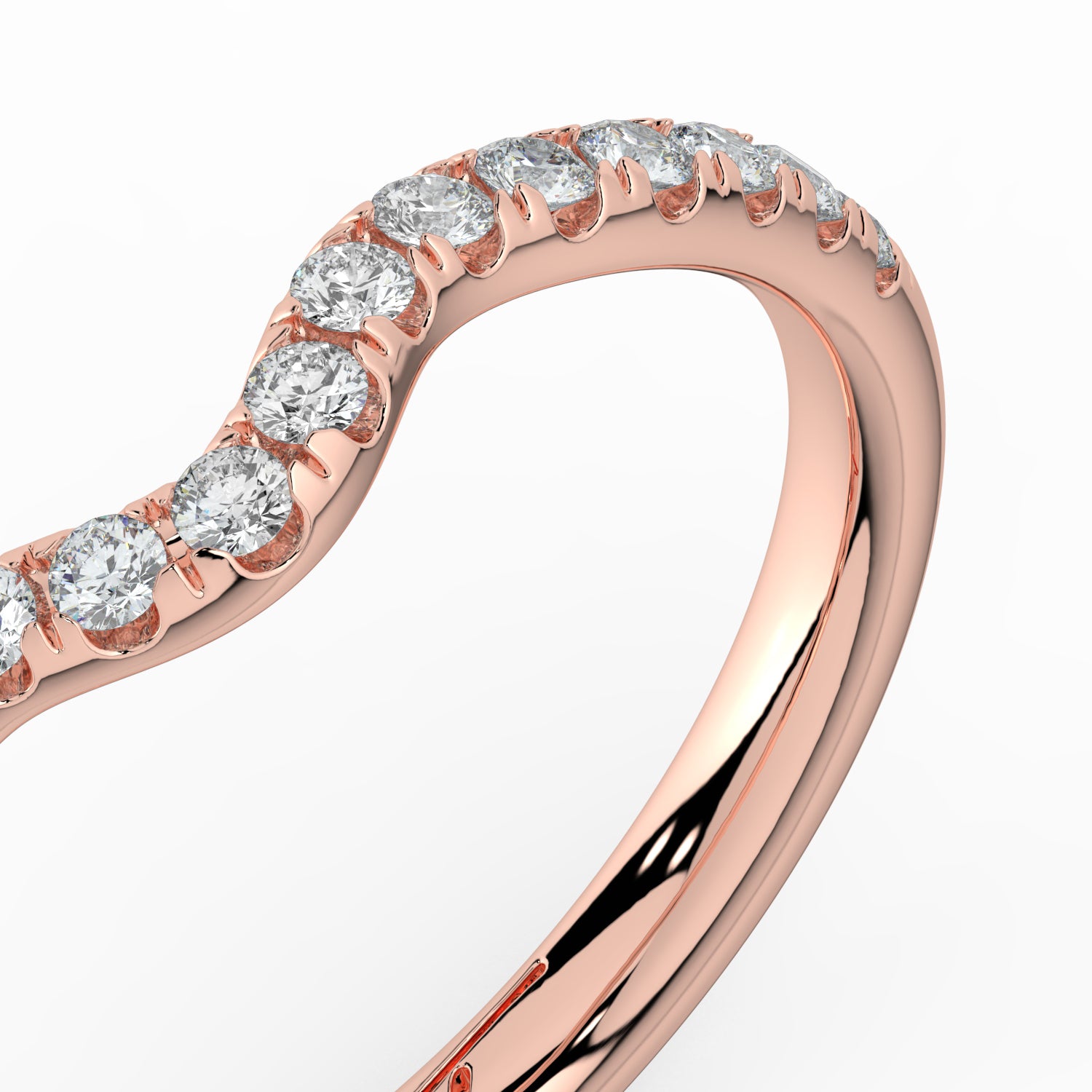 The Megan Ring - Contoured Pavé Wedding Band