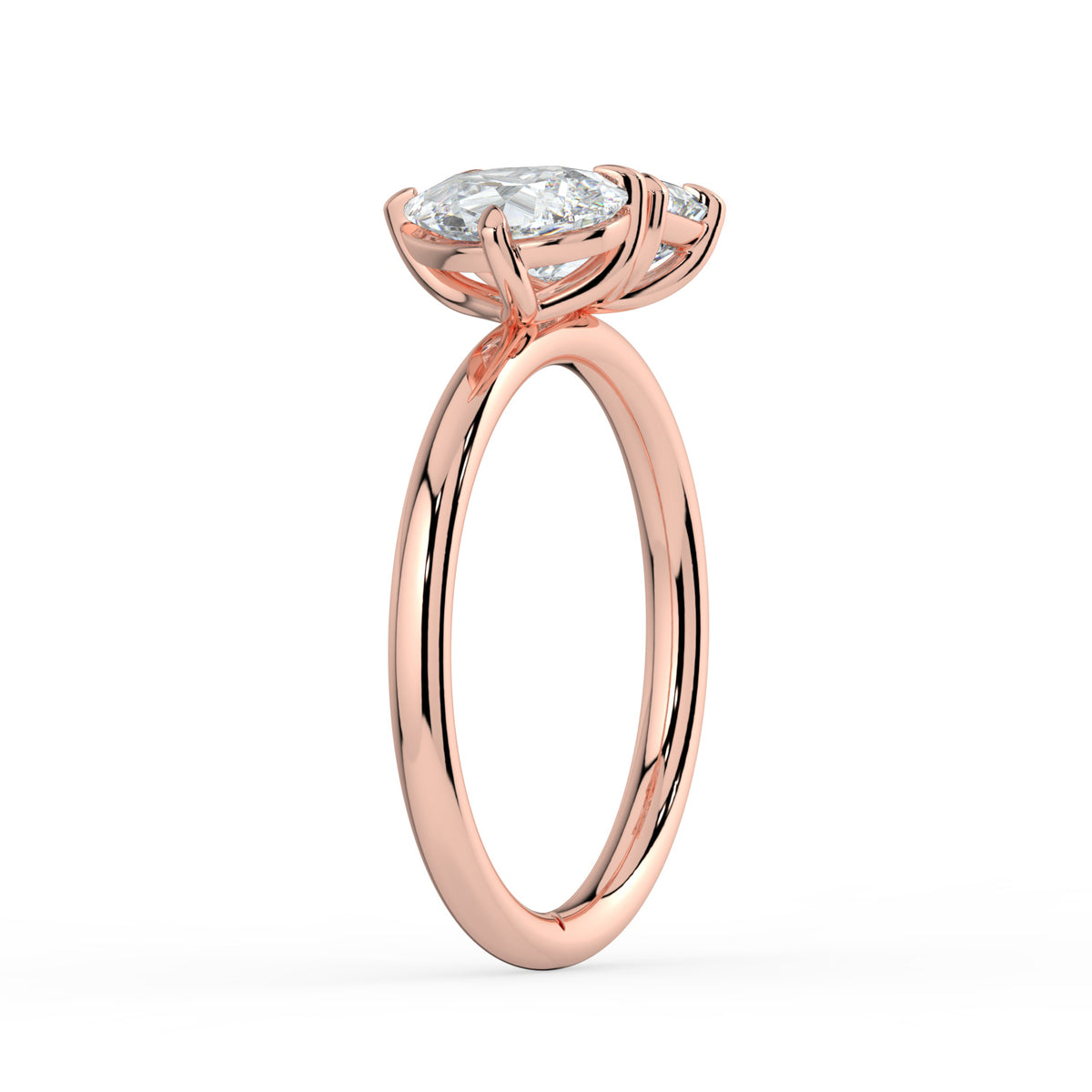 The Eloise Ring — Pear and Emerald Toi Et Moi Lab-Grown Diamond Engagement Ring in Rose Gold | The Jewel Concierge