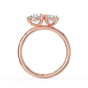 The Eloise Ring — Pear and Emerald Toi Et Moi Lab-Grown Diamond Engagement Ring in Rose Gold | The Jewel Concierge