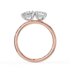 The Eloise Ring — Pear and Emerald Hidden Halo Toi Et Moi Lab-Grown Diamond Engagement Ring in Two-Tone Rose and White Gold | The Jewel Concierge