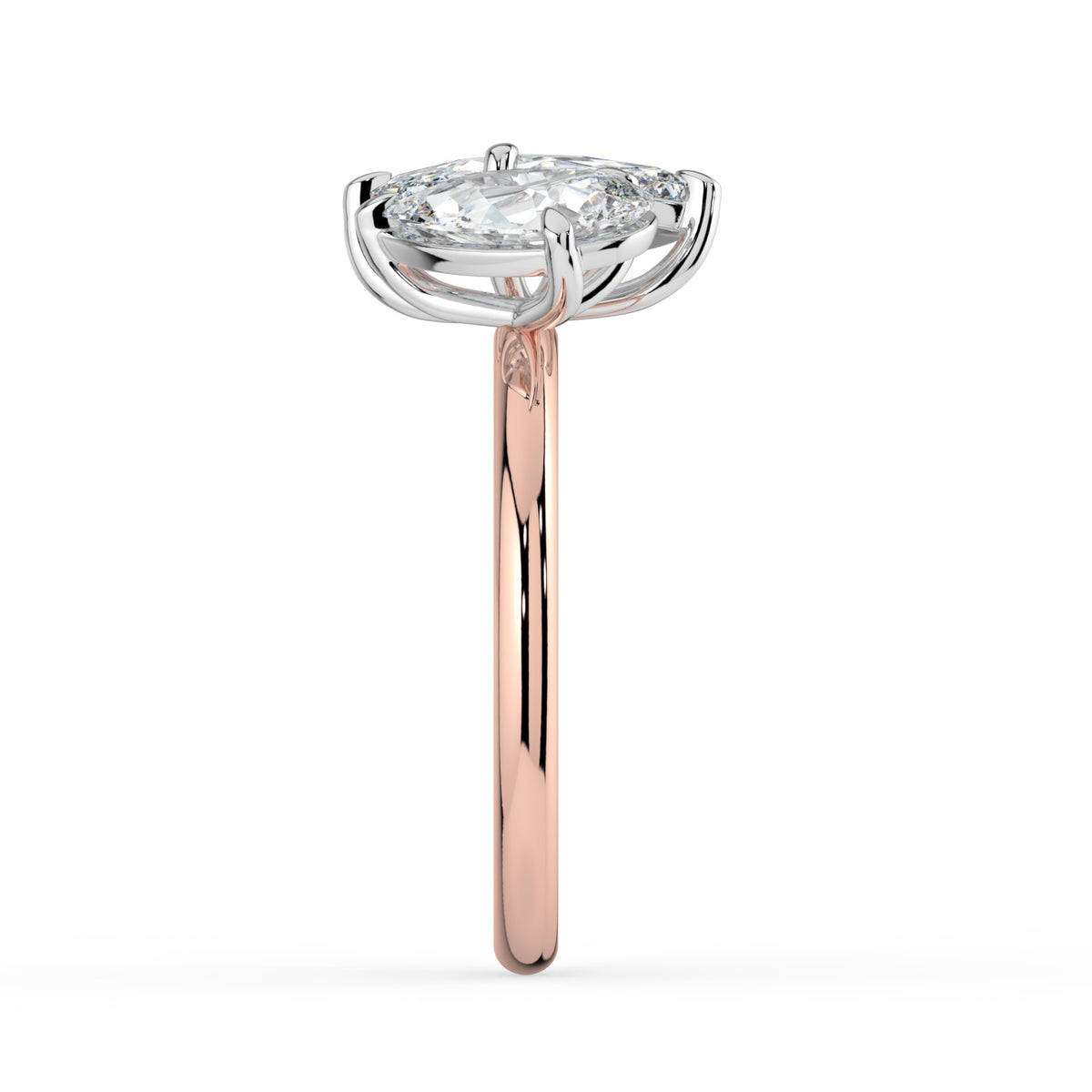The Julia Ring — Pear and Marquise Toi Et Moi Lab-Grown Diamond Engagement Ring in Two-Tone Rose and White Gold | The Jewel Concierge