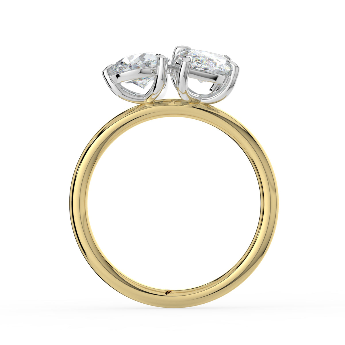 The Julia Ring — Pear and Marquise Toi Et Moi Lab-Grown Diamond Engagement Ring in Two-Tone Yellow and White Gold | The Jewel Concierge