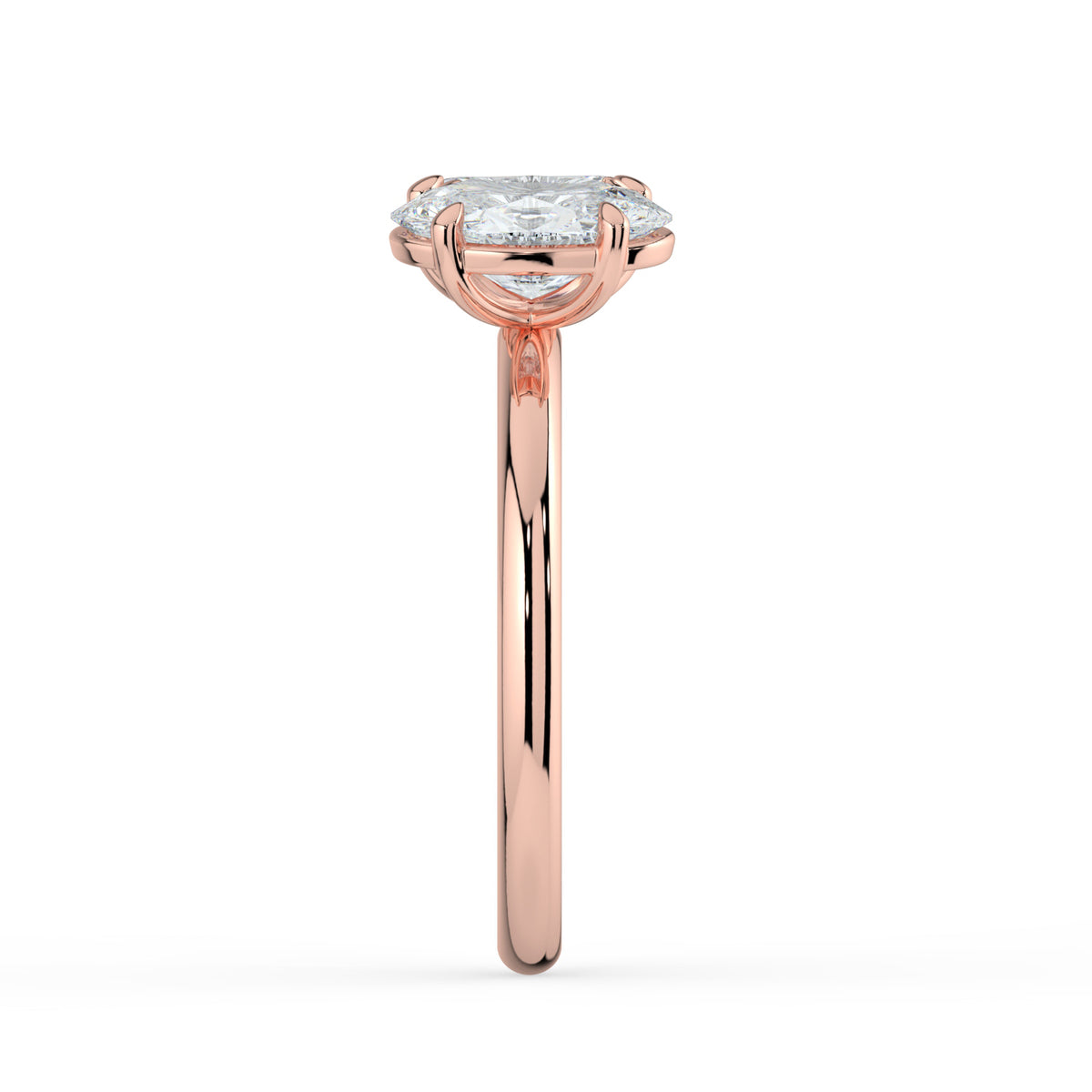 The Luise Ring — Oval and Emerald Toi Et Moi Lab-Grown Diamond Engagement Ring in Rose Gold | The Jewel Concierge