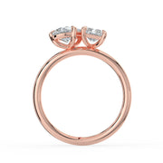 The Margot Ring — Pear and Radiant Toi Et Moi Lab-Grown Diamond Engagement Ring in Rose Gold | The Jewel Concierge