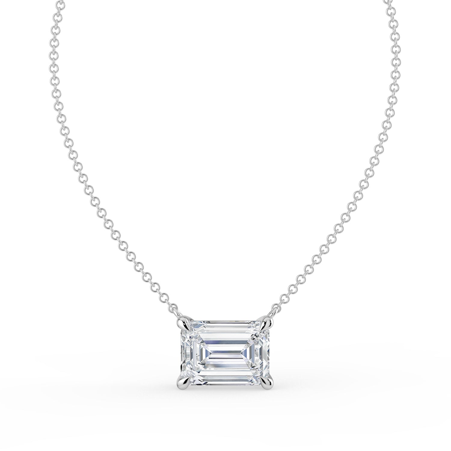 The Lirien Necklace -  East-West Emerald Cut