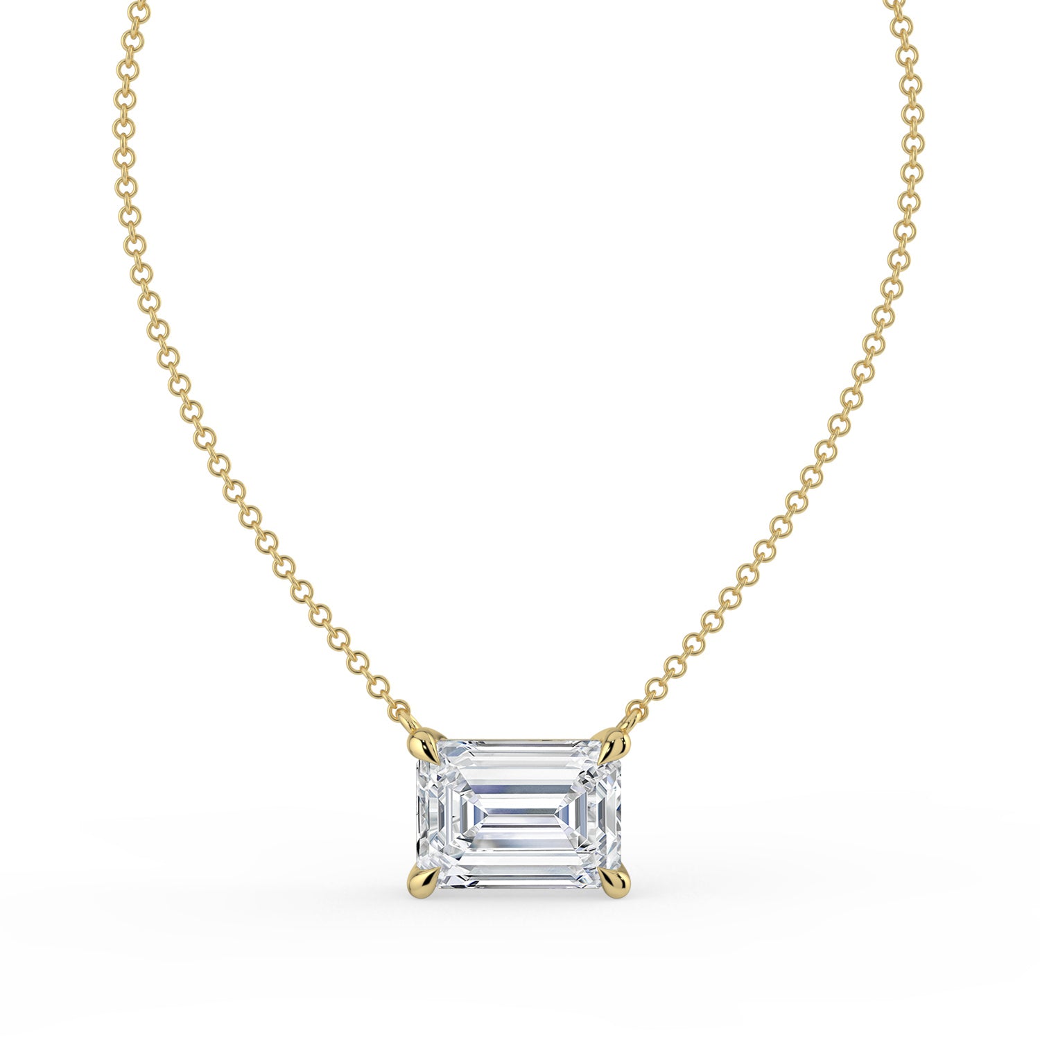The Lirien Necklace -  East-West Emerald Cut