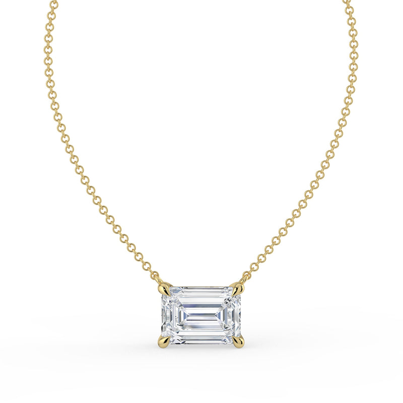 The Lirien Necklace -  East-West Emerald Cut