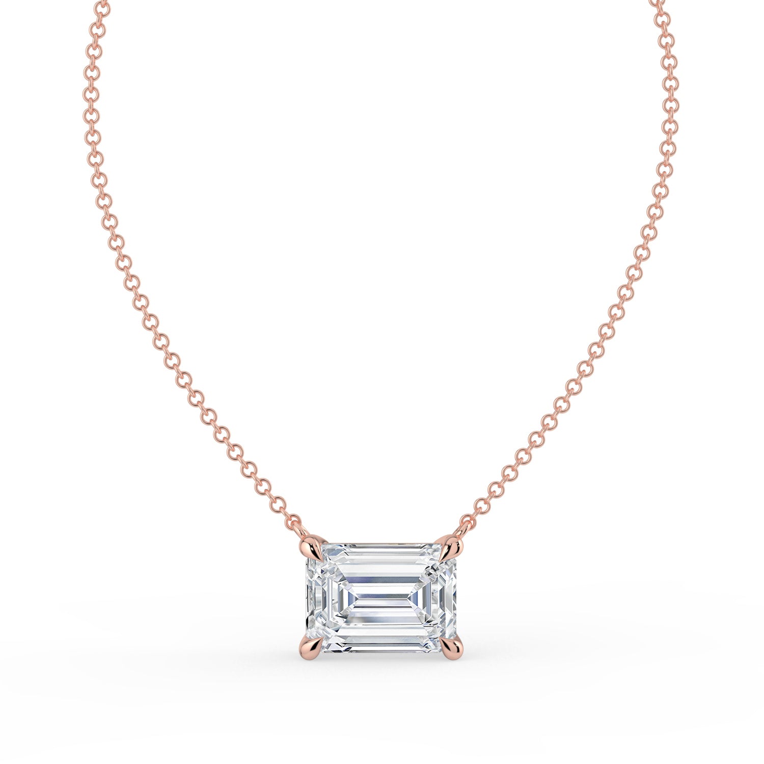 The Lirien Necklace -  East-West Emerald Cut