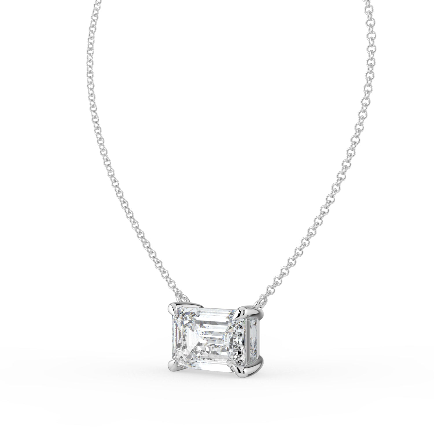 The Lirien Necklace -  East-West Emerald Cut