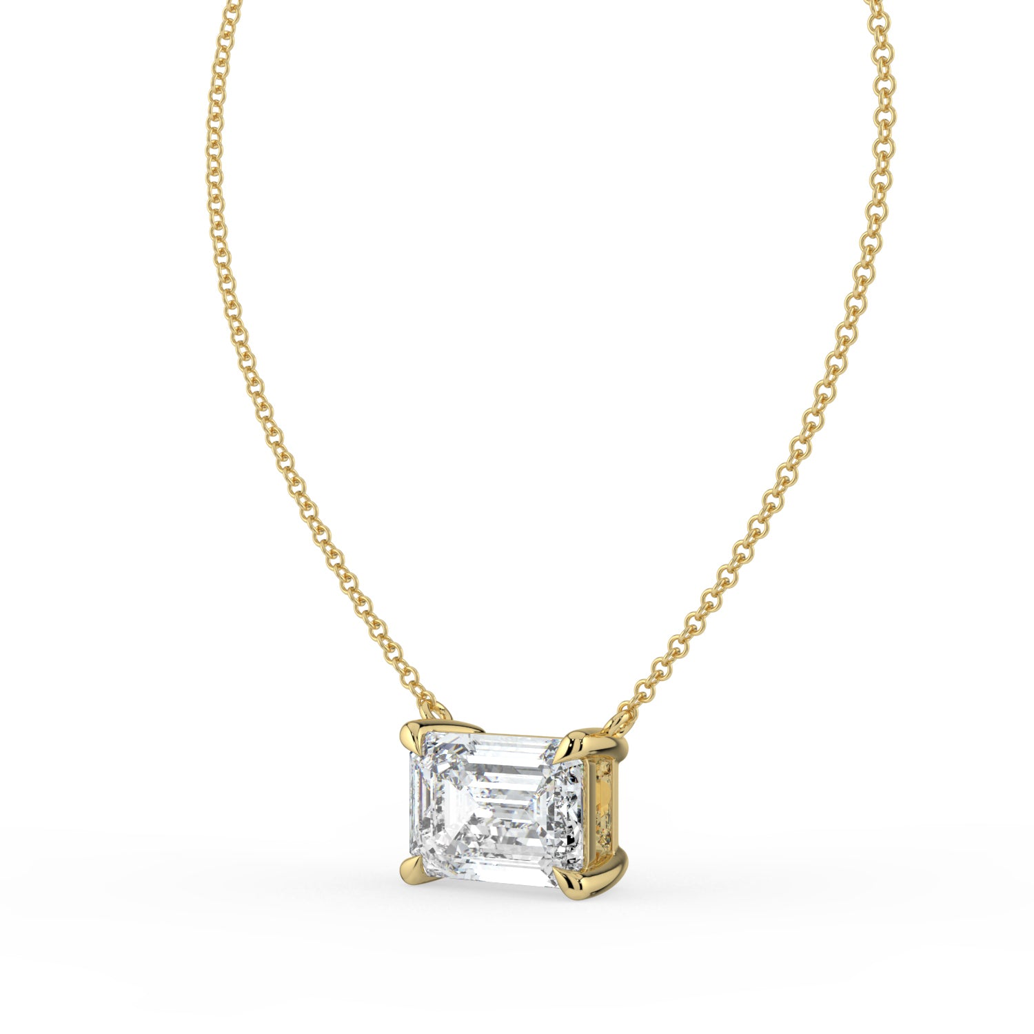 The Lirien Necklace -  East-West Emerald Cut