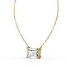 The Lirien Necklace -  East-West Emerald Cut