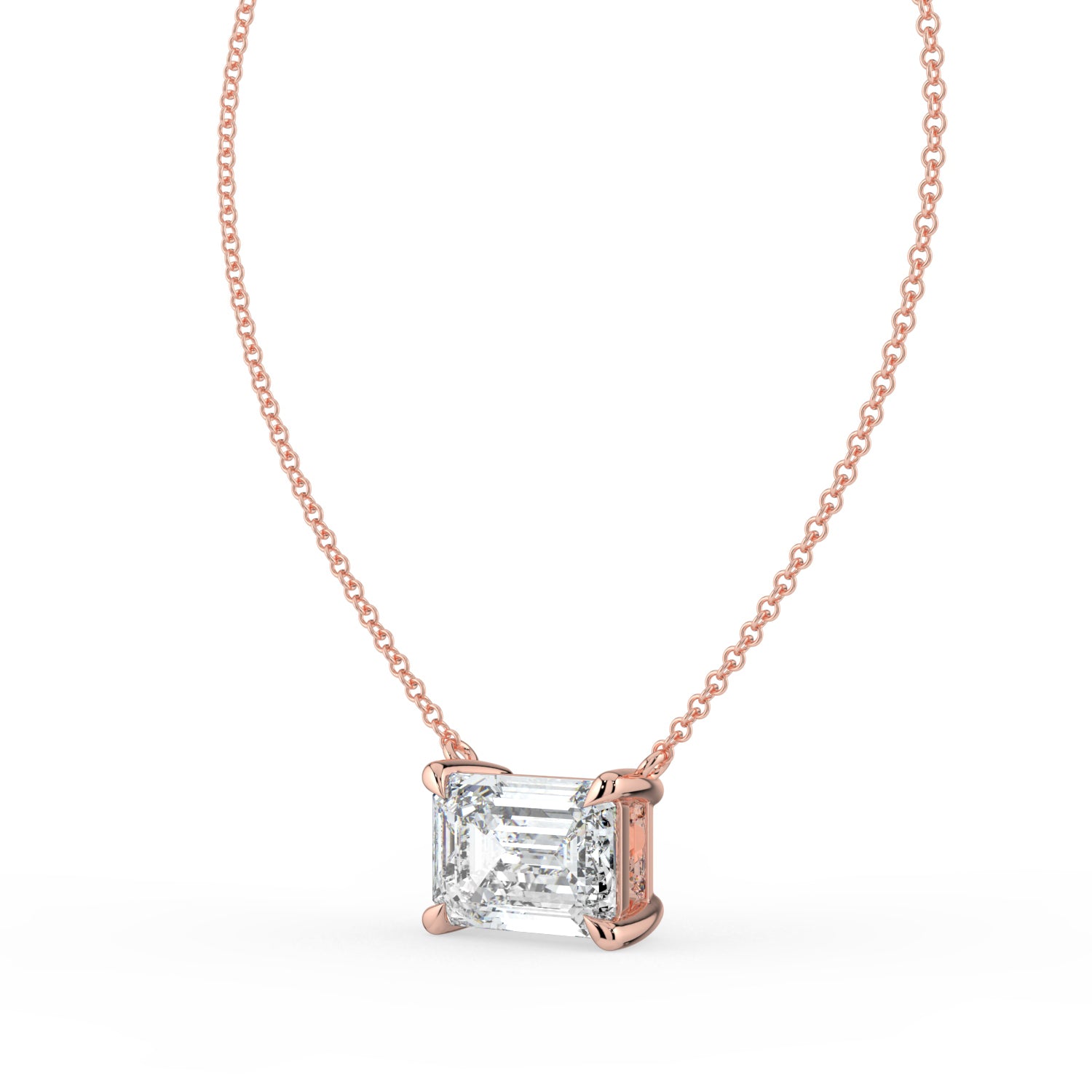 The Lirien Necklace -  East-West Emerald Cut