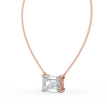The Lirien Necklace -  East-West Emerald Cut