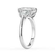 The Selene Ring – Emerald & Trapezoid Trilogy in 14K White Gold and Yellow Gold – The Jewel Concierge