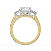 The Selene Ring – Emerald & Trapezoid Trilogy in Platinum – The Jewel Concierge