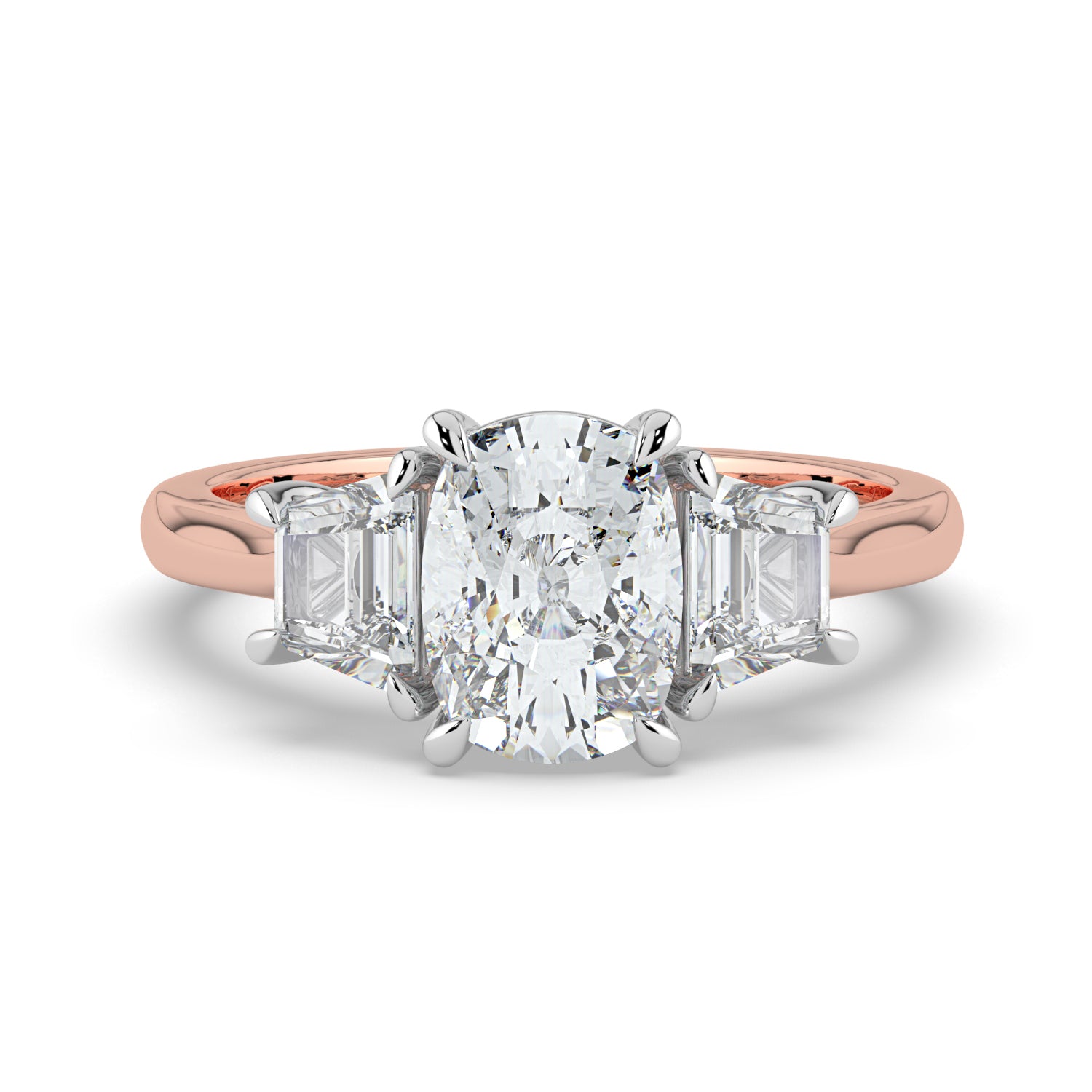 The Selene Ring - Cushion & Trapezoid Trilogy