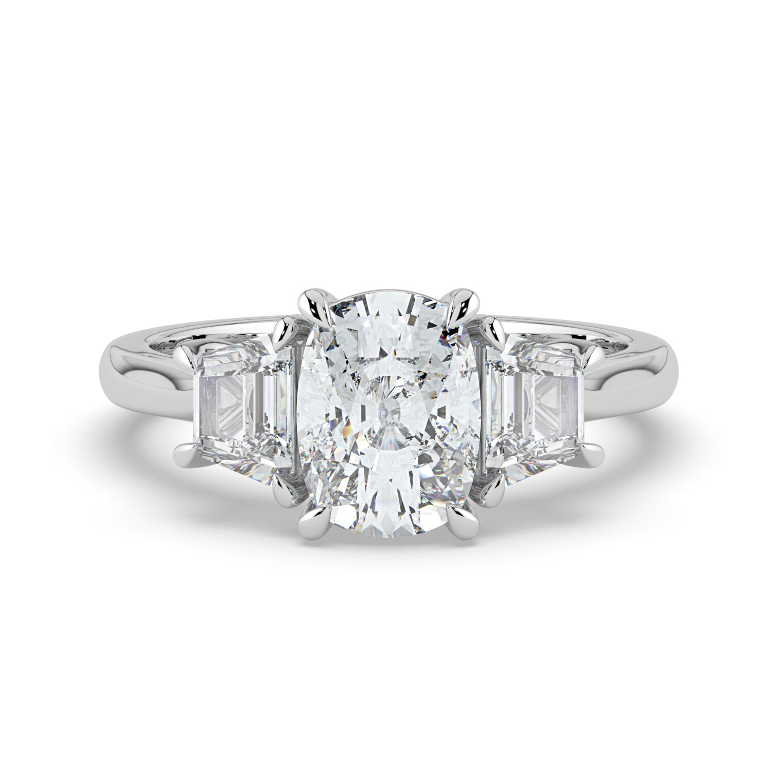 The Selene Ring - Cushion & Trapezoid Trilogy