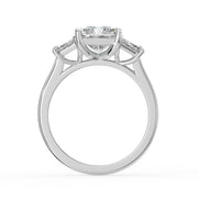 The Selene Ring — Radiant & Trapezoid Trilogy Lab-Grown Diamond Engagement Ring in White Gold | The Jewel Concierge