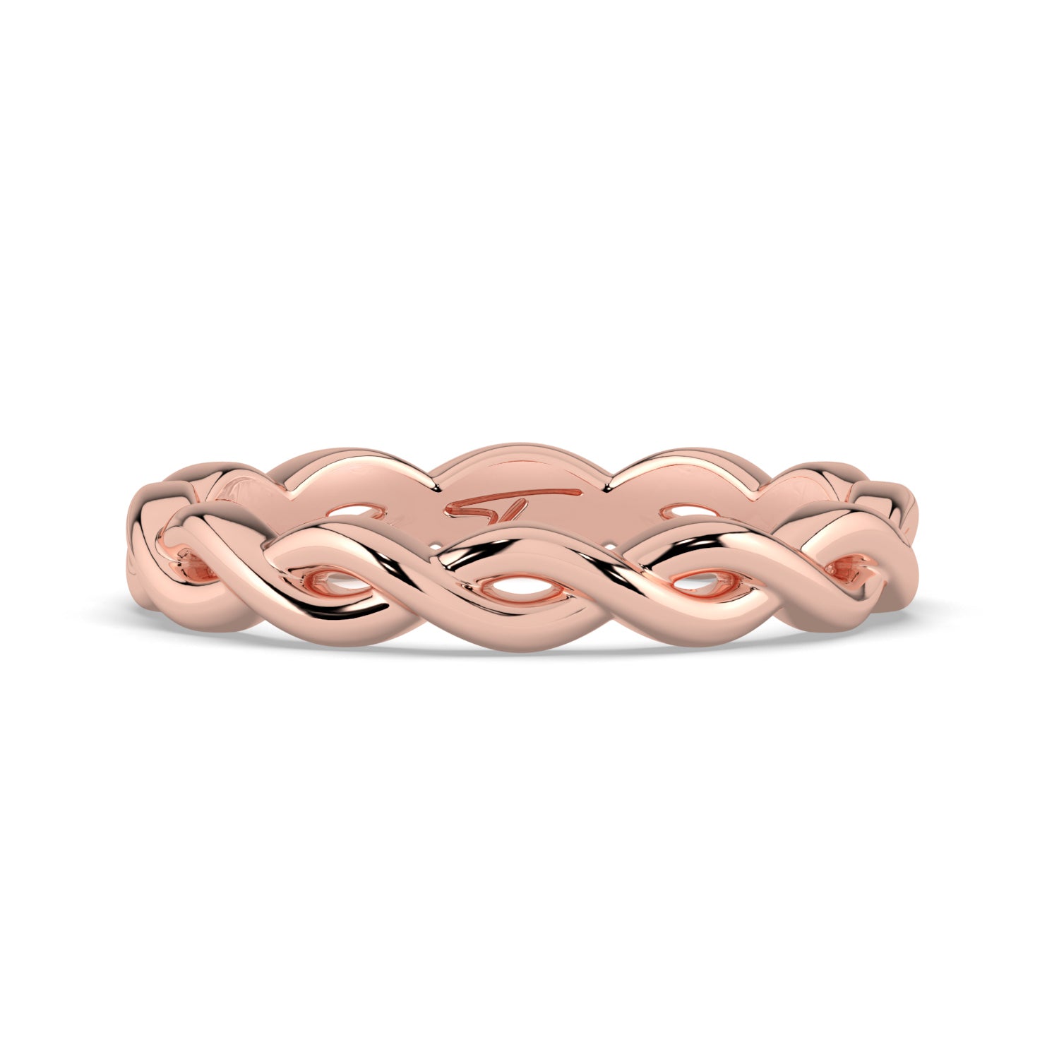 The Elysande Wedding Band - Braided Gold