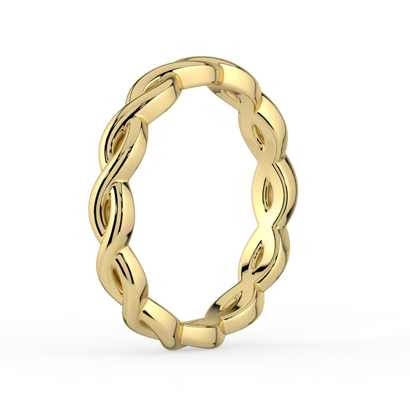 The Elysande Wedding Band - Braided Gold