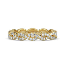 The Elysande Wedding Band - Braided Pavé