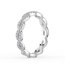 The Elysande Wedding Band - Braided Pavé