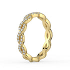 The Elysande Wedding Band - Braided Pavé
