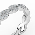 The Elysande Wedding Band - Braided Pavé