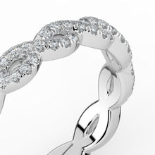 The Elysande Wedding Band - Braided Pavé