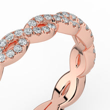 The Elysande Wedding Band - Braided Pavé