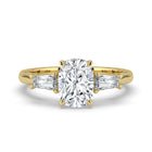 The Maia Ring – Cushion & Baguette Trilogy in 14K Yellow Gold – The Jewel Concierge