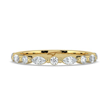 The Vega Wedding Band - Marquise & Round Accents