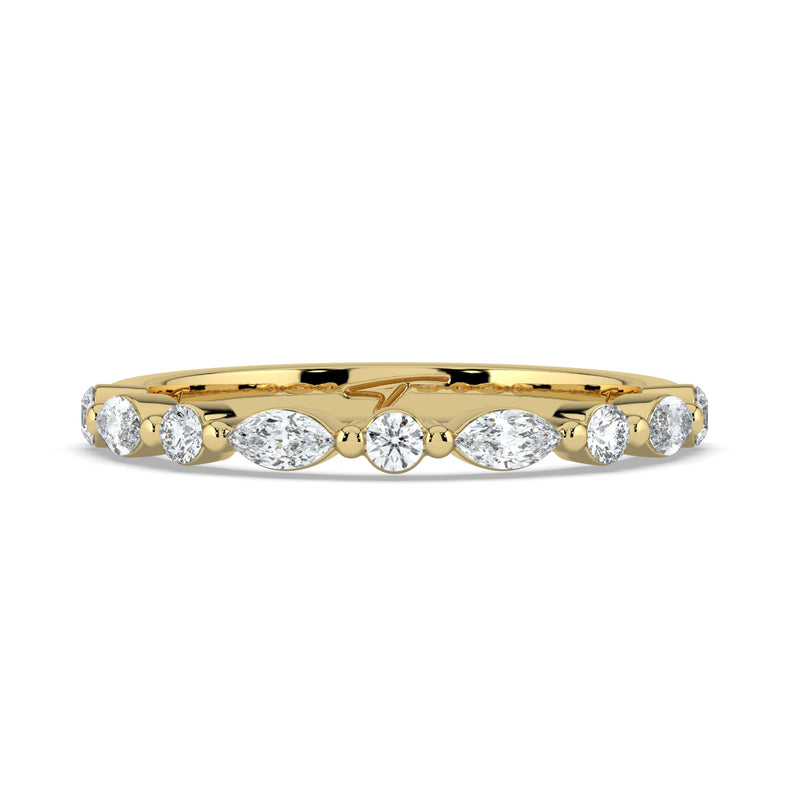 The Vega Wedding Band - Marquise & Round Accents