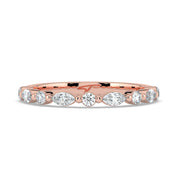 The Vega Wedding Ring — Marquise & Round Accents Lab-Grown Diamond Wedding Band | The Jewel Concierge