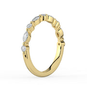 The Vega Wedding Ring — Marquise & Round Accents Lab-Grown Diamond Wedding Band | The Jewel Concierge