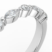 The Vega Wedding Ring — Marquise & Round Accents Lab-Grown Diamond Wedding Band | The Jewel Concierge