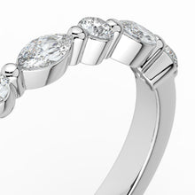 The Vega Wedding Band - Marquise & Round Accents