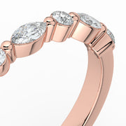 The Vega Wedding Ring — Marquise & Round Accents Lab-Grown Diamond Wedding Band | The Jewel Concierge