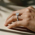 The Aquila Ring – Emerald Cathedral with Hidden Halo & Pavé Bridge in 18K White Gold – The Jewel Concierge