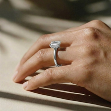 The Aquila Ring – Emerald Cathedral with Hidden Halo & Pavé Bridge in 18K White Gold – The Jewel Concierge