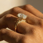 The Aquila Ring – Oval Cathedral with Hidden Halo & Pavé Bridge in 14K White Gold – The Jewel Concierge